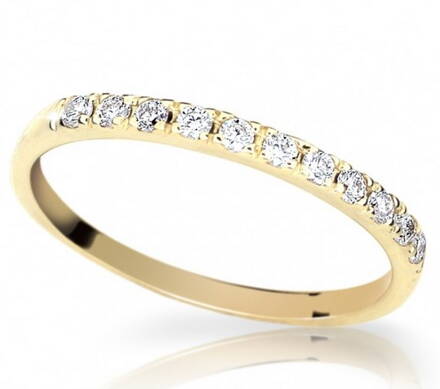 Jemný viackameňový prsteň zo žltého zlata DLR1670z
