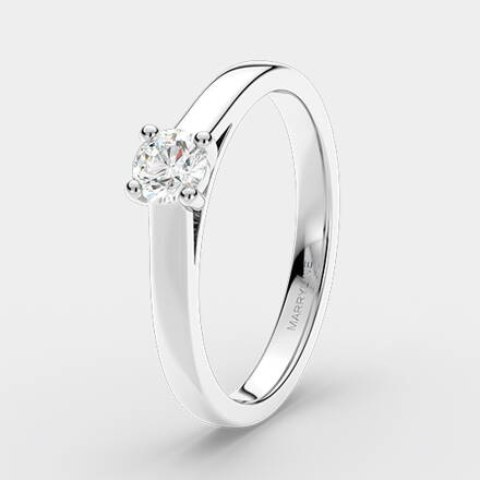 Zásnubný prsteň s briliantom z bieleho zlata R083b  Briliant 0,205ct + darčekové balenie zdarma