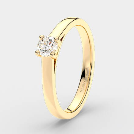 Zásnubný prsteň zo žltého zlata s briliantom R083z 0,20ct