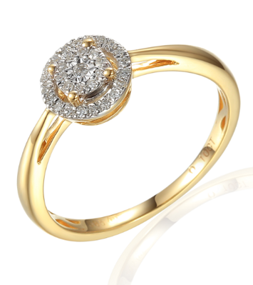 Zlatý snubný prsteň s briliantmi R030ž