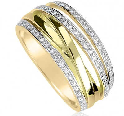 Dámsky prsteň Au 585/1000 Danfil DF3554 žlté zlato + darčekové balenie zdarma