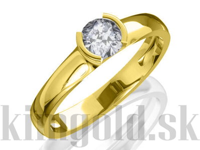 Dámsky prsteň zo žltého zlata so zirkónom R030 ž + darčekové balenie zdarma