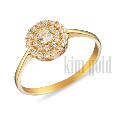 Dámsky prsteň zo žltého zlata K913 ž + darčekové balenie zdarma