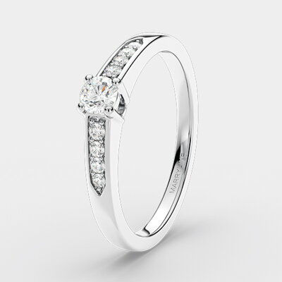 Diamantový zásnubný prsteň z bieleho zlata R023b  Brilianty -  0,31 ct + darčekové balenie zdarma