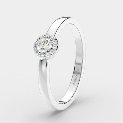 Zásnubný prsteň z bieleho zlata R214 s diamantmi 0,20 ct + darčekové balenie zdarma 