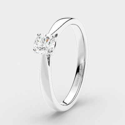 Briliantový snubný prsteň z bieleho zlata R081 0,24ct + darčekové balenie zdarma