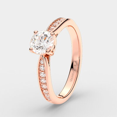 Zásnubný prsteň R202 z ružového zlata + darčekkové balenie zdarma 