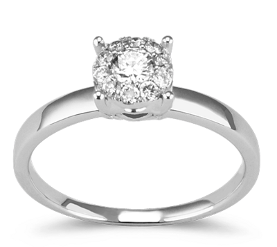 Dámsky prsteň z bieleho zlata s briliantmi 401918