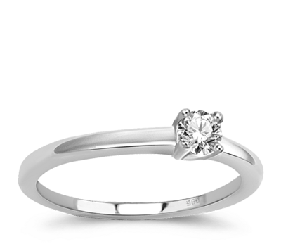 Dámsky prsteň z bieleho zlata s briliantom RN402274  0,22ct
