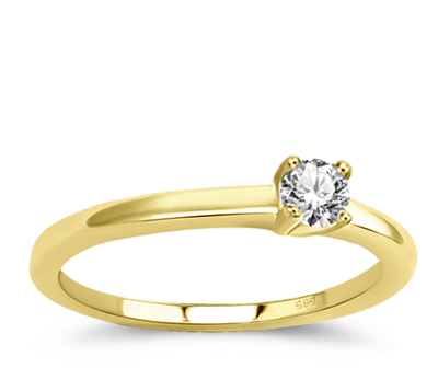 Dámsky prsteň zo žltého zlata s briliantom RN402274  0,22ct