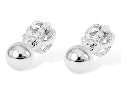 Dámske šrobovacie náušnice z bieleho zlata K274 4,50 mm