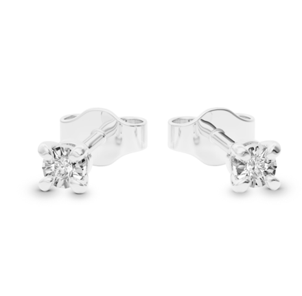   Náušnice z bieleho zlata s briliantom B1042