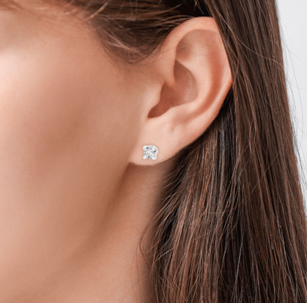 Náušnice z bieleho zlata s briliantom B1043