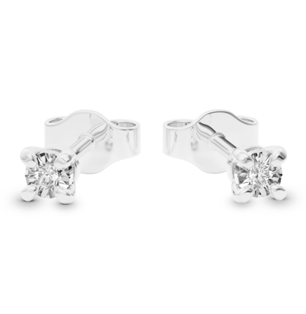 Náušnice z bieleho zlata s briliantom B1043