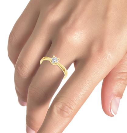 Dámsky zasnubny prsteň s diamantom B1046