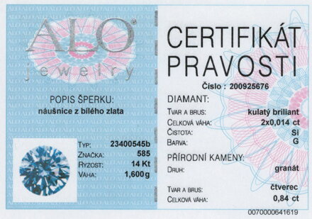ALO náušnice z bieleho zlata s granátmi 23400545b