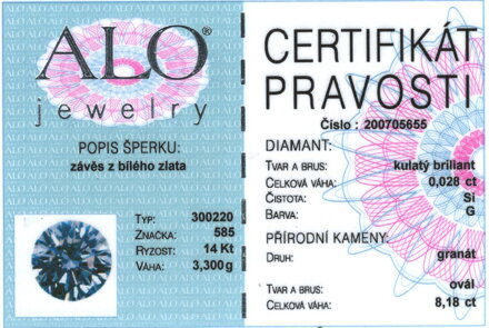 Prívesok s českým granátom ALO Jewelry 200705655