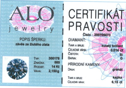 Prívesok ALO Jewelry s granátmi 200705673