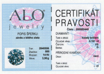 Náhrdeľník s diamantovým krížikom ALO 2840556b