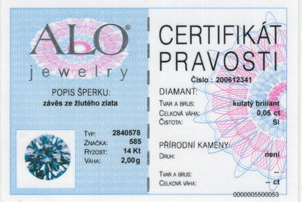 Zlatý náhrdeľník ALO Jewelry s diamantmi 2840578