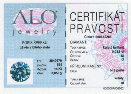 Perlový náhrdeľník ALO z bieleho zlata 2840679bBl