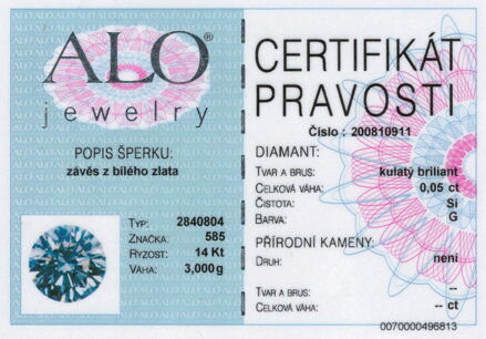 Briliantový prívesok ALO z bieleho zlata 2840804b
