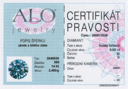 Prívesok z bieleho zlata ALO s briliantmi 2840830b