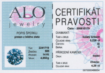 Topázový prsteň z bieleho zlata ALO 2241719bTo
