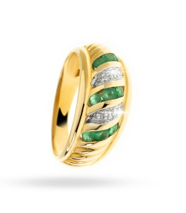 Dámsky prsteň so smaragdmi zo zlata 335083zS