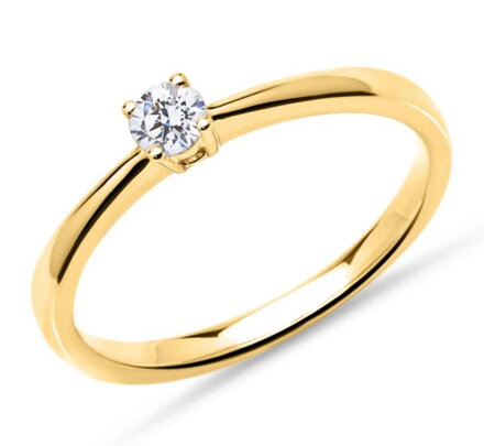Zásnubný prsteň zo žltého zlata s briliantom R115z 0,110ct