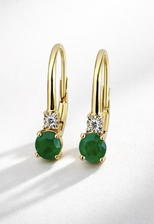 Dámske náušnice so smaragdom a briliantom E7945 - 02EM