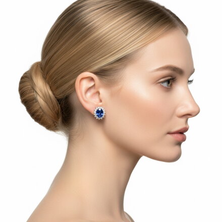 Dámske šróbovacie náušnice ER032x s tanzanitom
