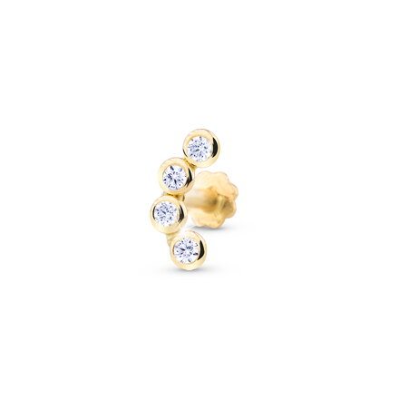 Piercing zo zlata s kamienkami z5027z