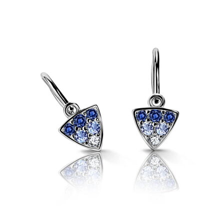 Náušnice z bieleho zlata s modrými kamienkami 2207bM