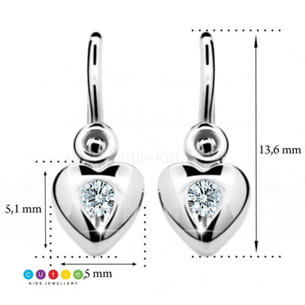 DIAMANTOVÉ detské náušnice Cutie ND1556ž