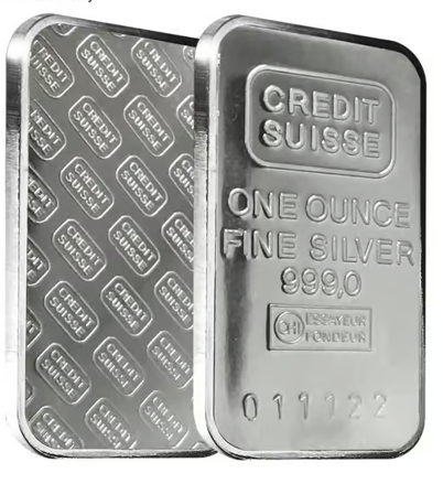 Strieborná tehlička Credit Suiss 100g
