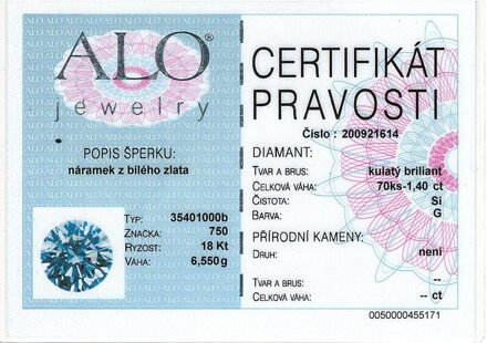 Biely tenisový náramok ALO s briliantmi 35401000b