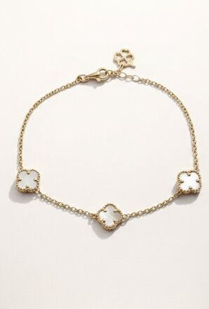 Dámsky náramok zo žltého zlata so štvorlístkami K1680x