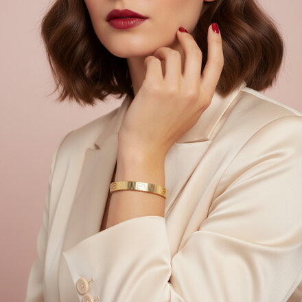 Dámsky pevný náramok zo žltého zlata K504 