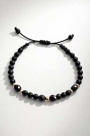 Náramok s onyxom a zlatými ozdobami RH08