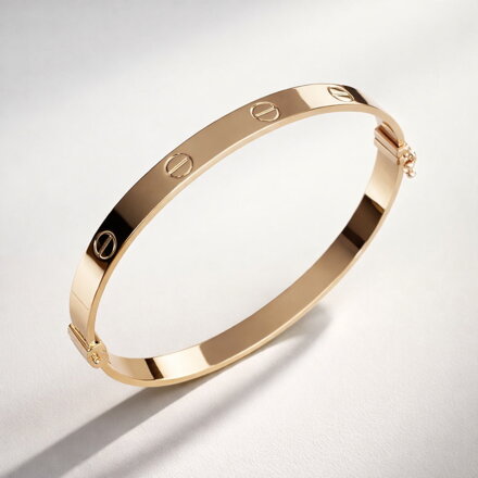 Dámsky pevný náramok Love zo žltého zlata V010z