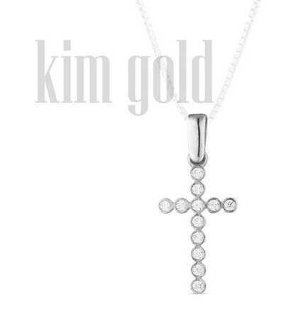 Prívesok krížik z bieleho zlata K344 b