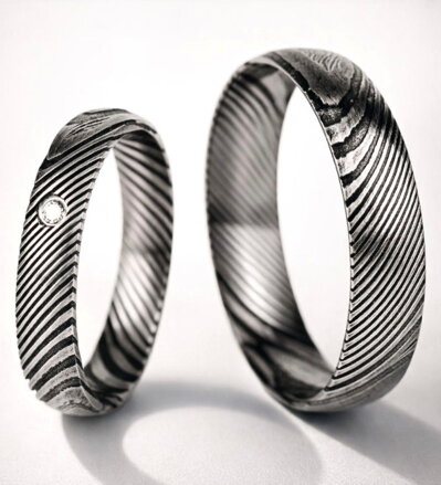 Damaškové obrúčky Siona Steel BB03