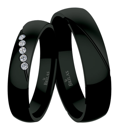 Čierna titánová obrúčka B01