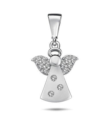 Prívesok anjelika z bieleho zlata k6641b