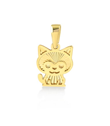 Prívesok mačka zo žltého zlata k6642z