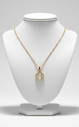 Zlatý prívesok štvorlístok s perleťou K6647 246