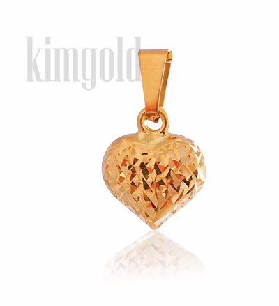 Prívesok srdce zo žltého zlata K309 ž
