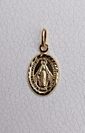 Medailón Panny Marię žlté zlato K6645