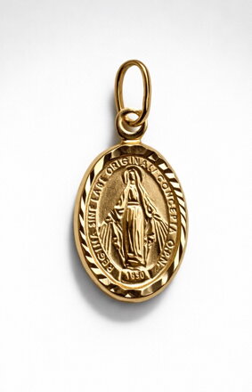 Medailón Panny Marię žlté zlato K6645